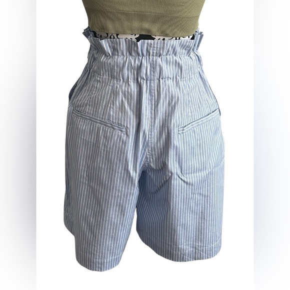 NWT Sea New York Salma Suiting Pinstripe Paper Bag Waist Blue Shorts Size XS - Picture 9 of 9